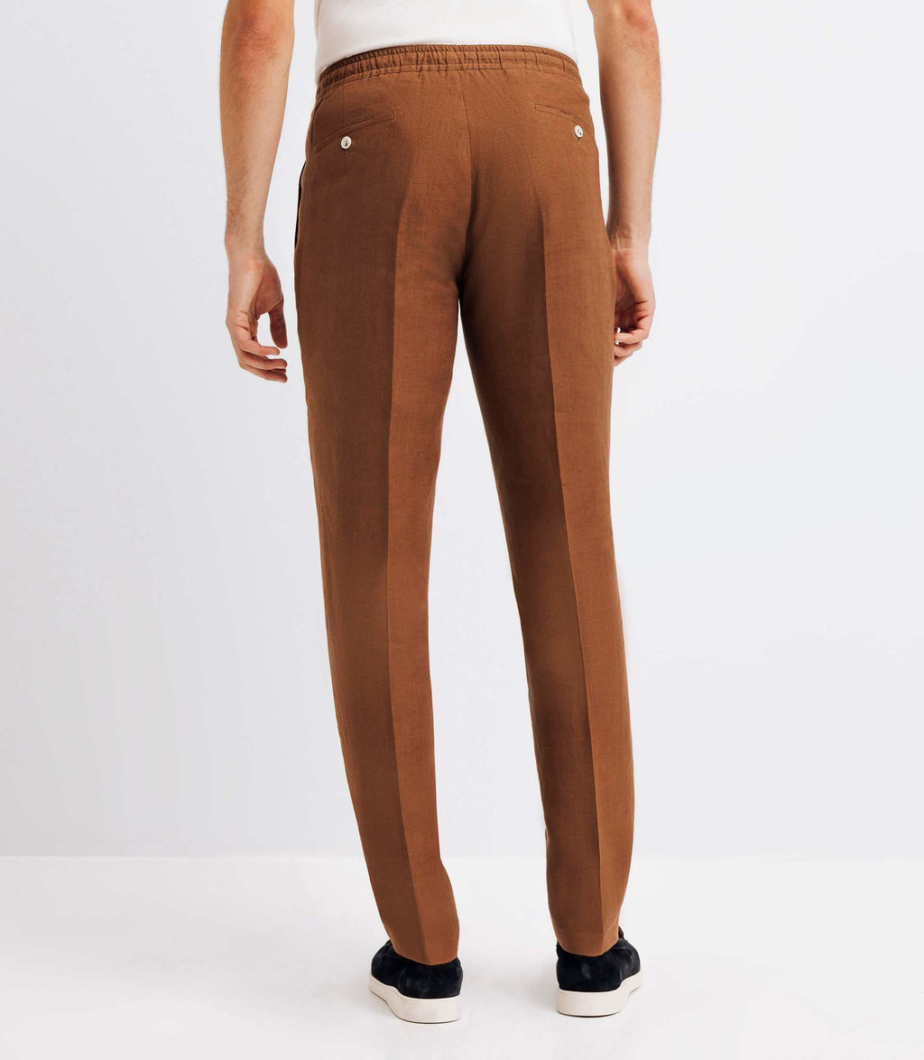 Pantalon ville 100% lin truffe - IZAC