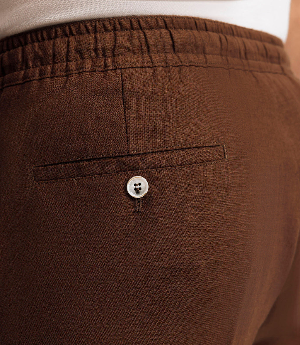 Pantalon ville 100% lin truffe - IZAC