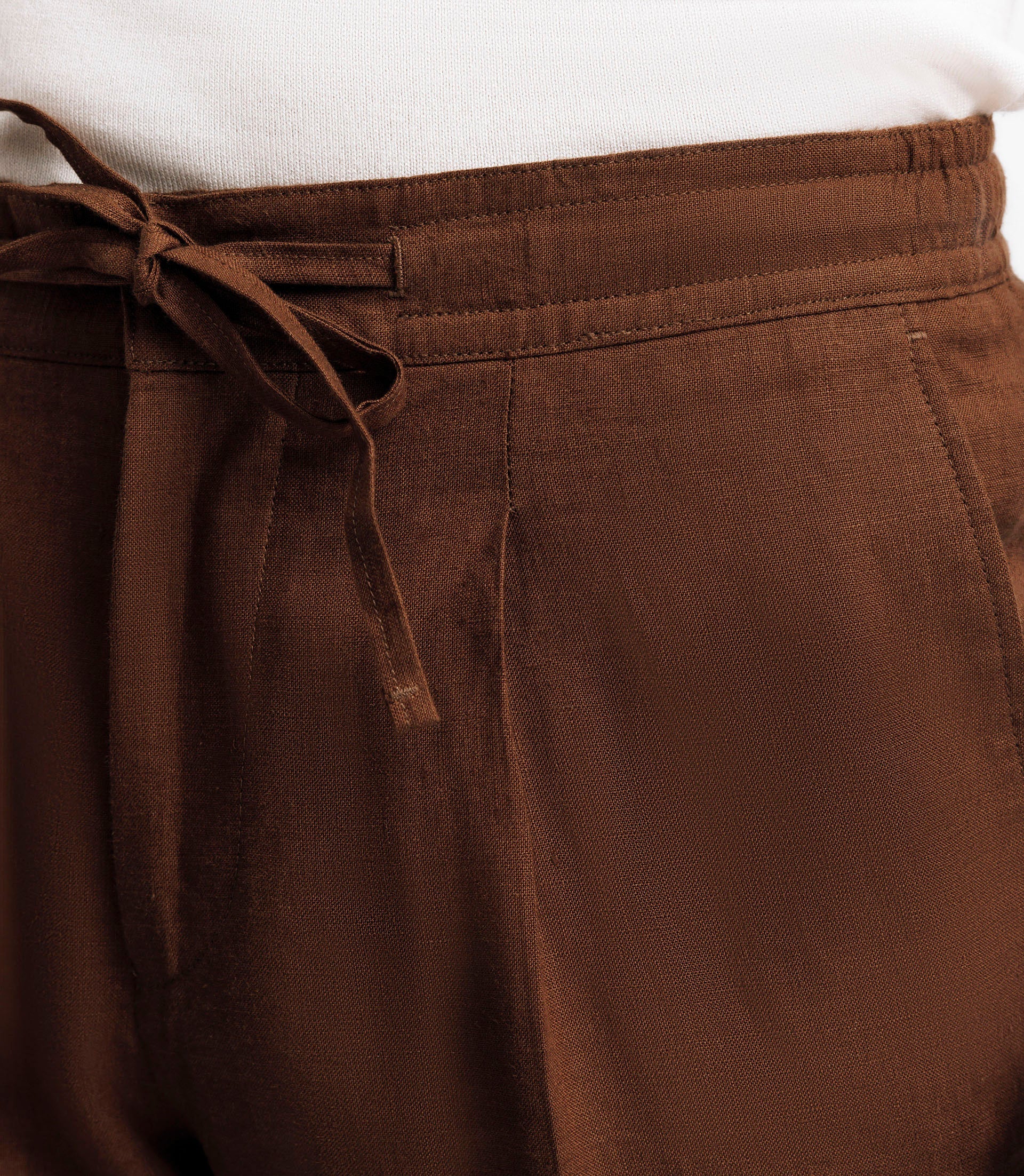 Pantalon ville 100% lin truffe - IZAC