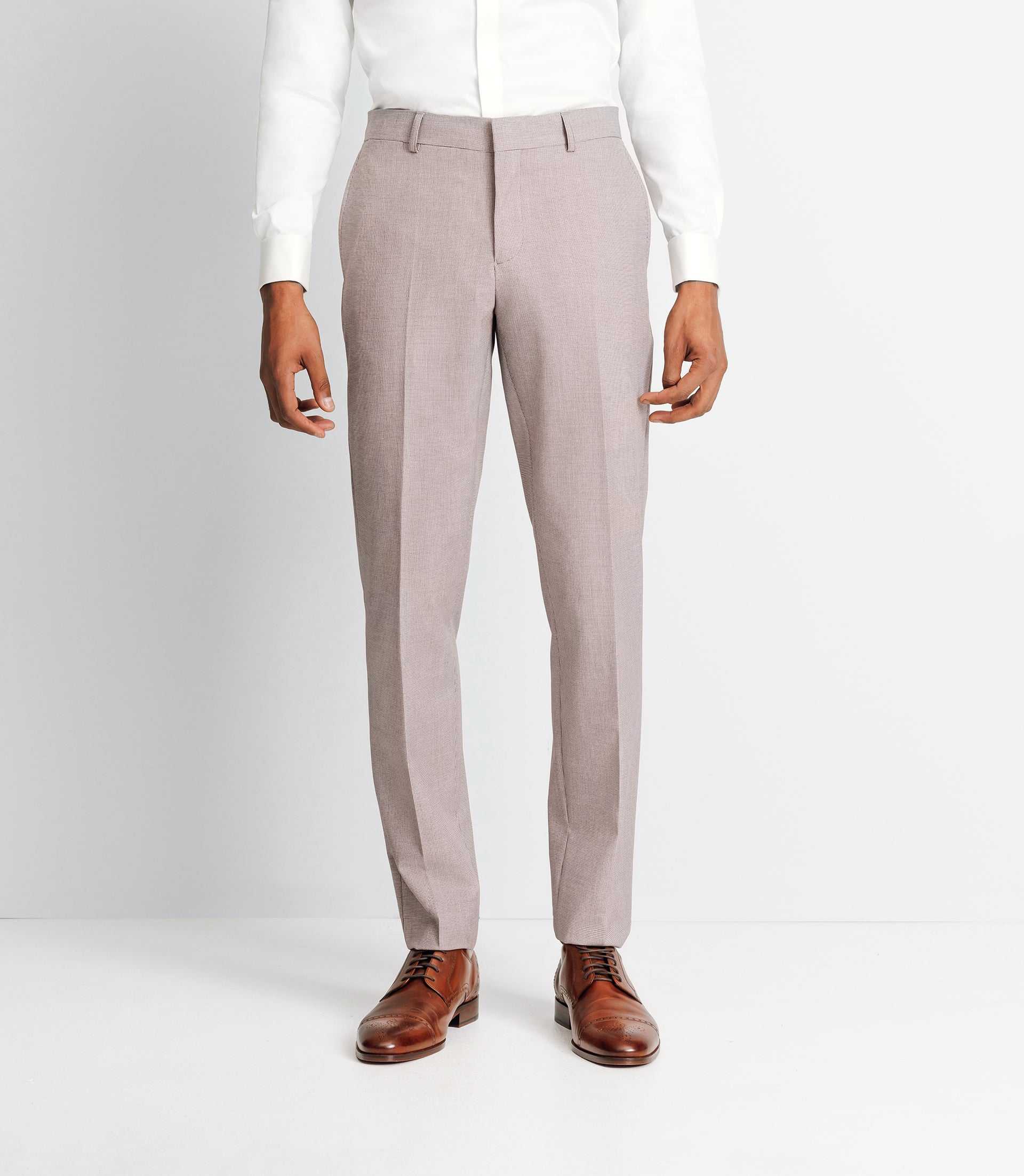 Pantalon ville motif pied de puce parme foncé - IZAC