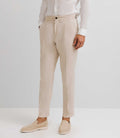 Pantalon ville en lin beige - IZAC