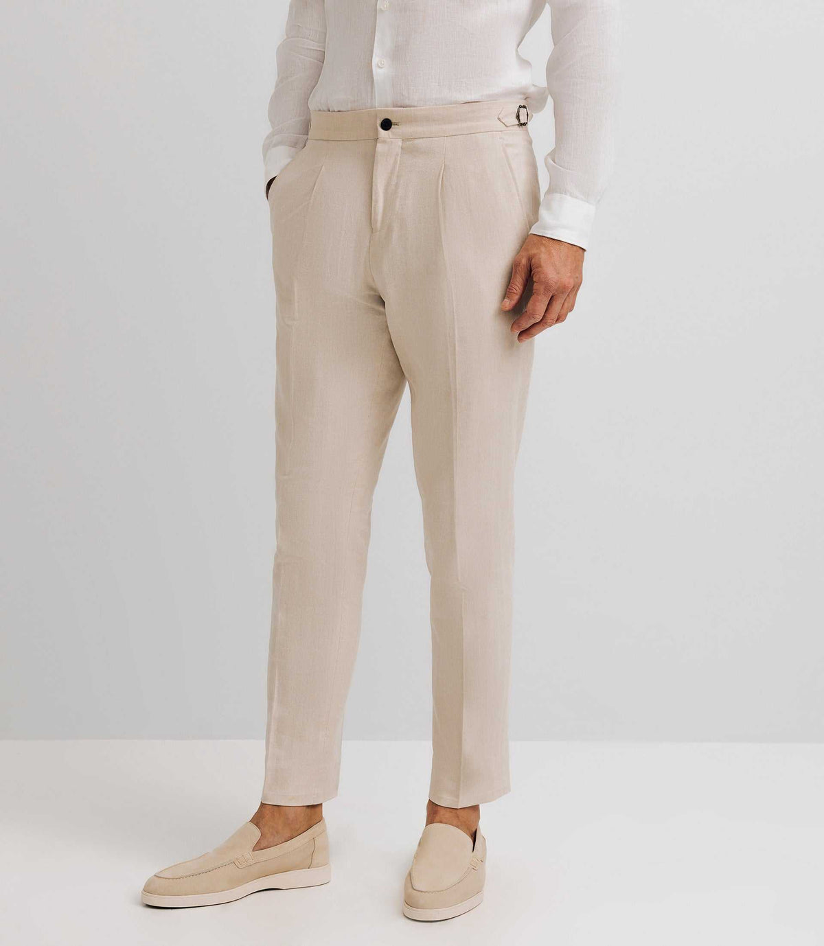 Pantalon ville en lin beige - IZAC