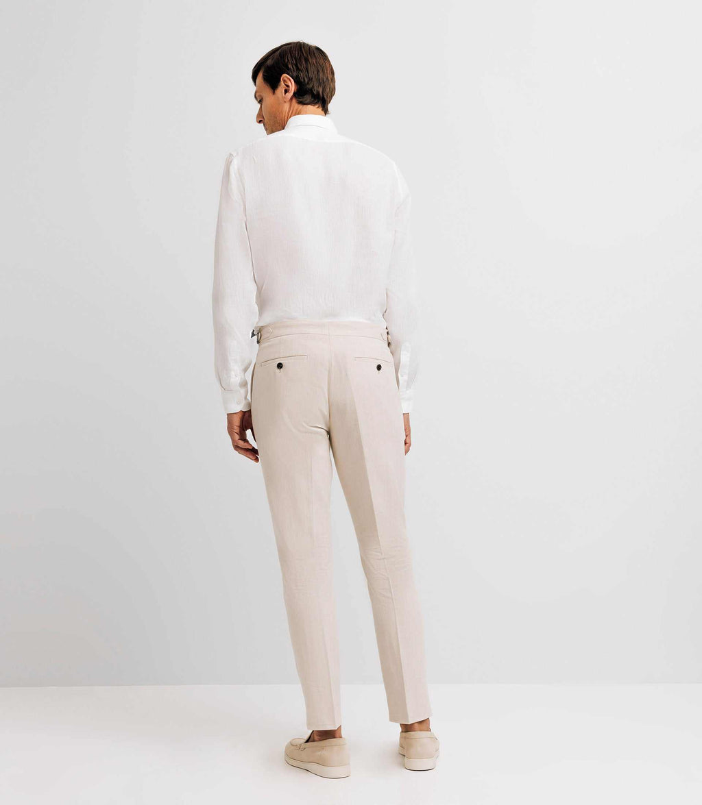 Pantalon ville en lin beige - IZAC
