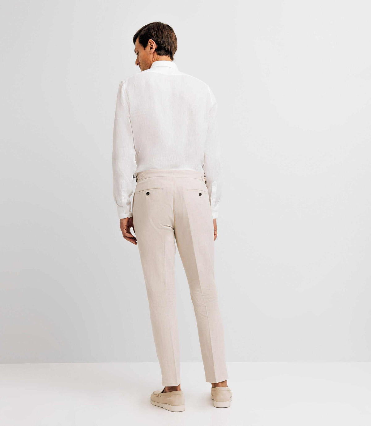 Pantalon ville en lin beige - IZAC