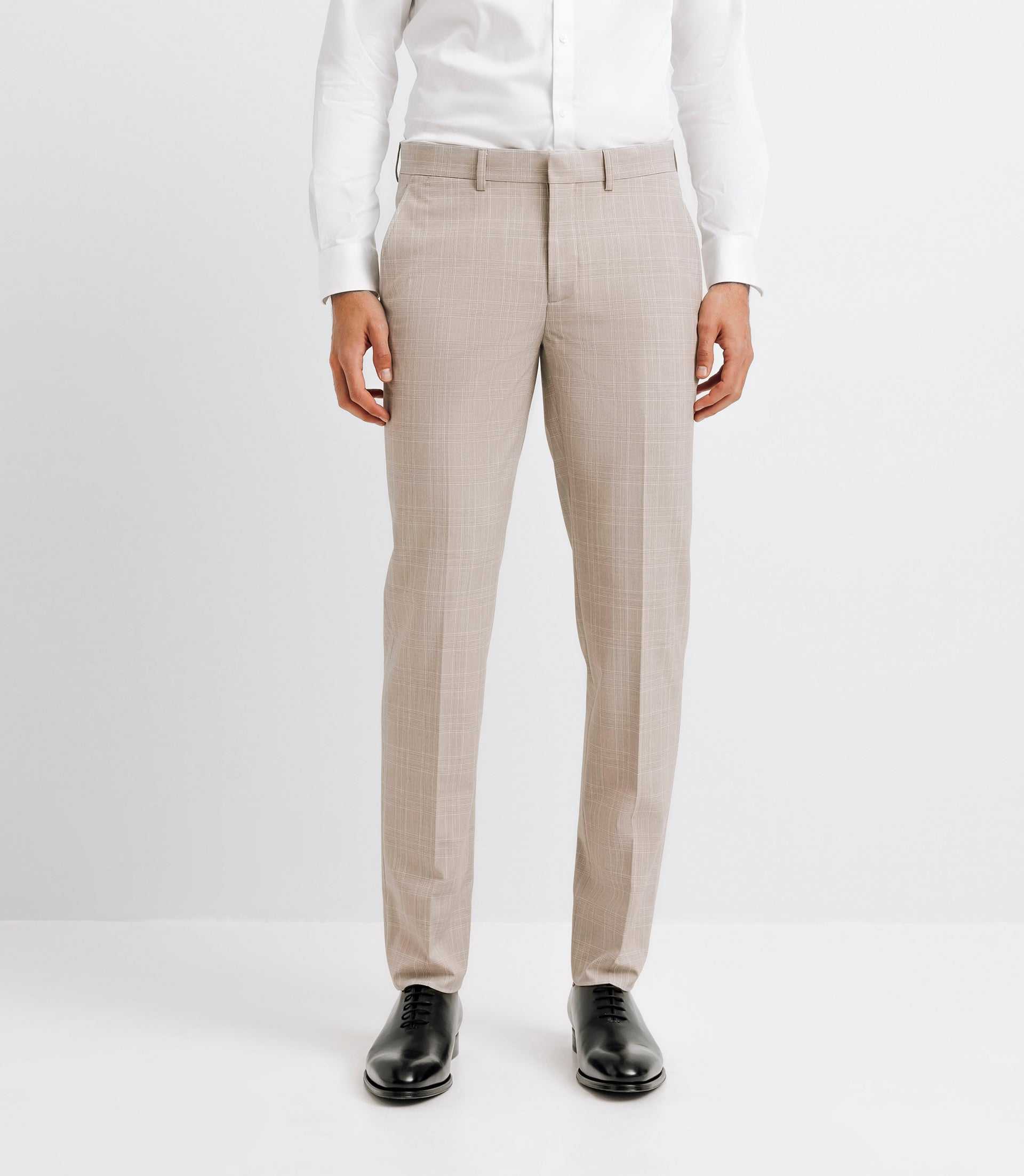 Pantalon ville esprit prince de galles beige - IZAC