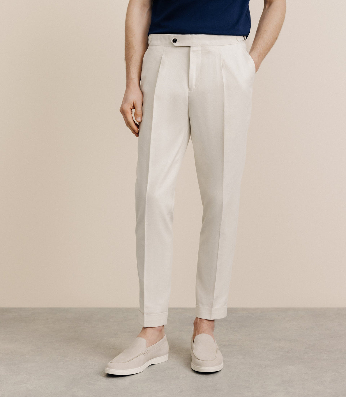 Pantalon taille mi - haute beige - IZAC