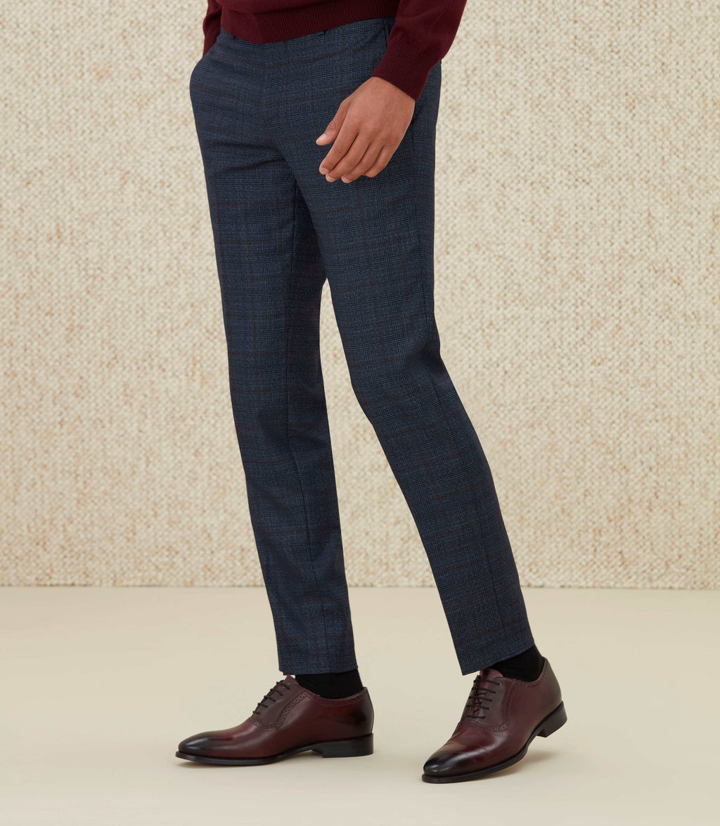 Pantalon Prince de Galles bleu "Neclatant" - IZAC