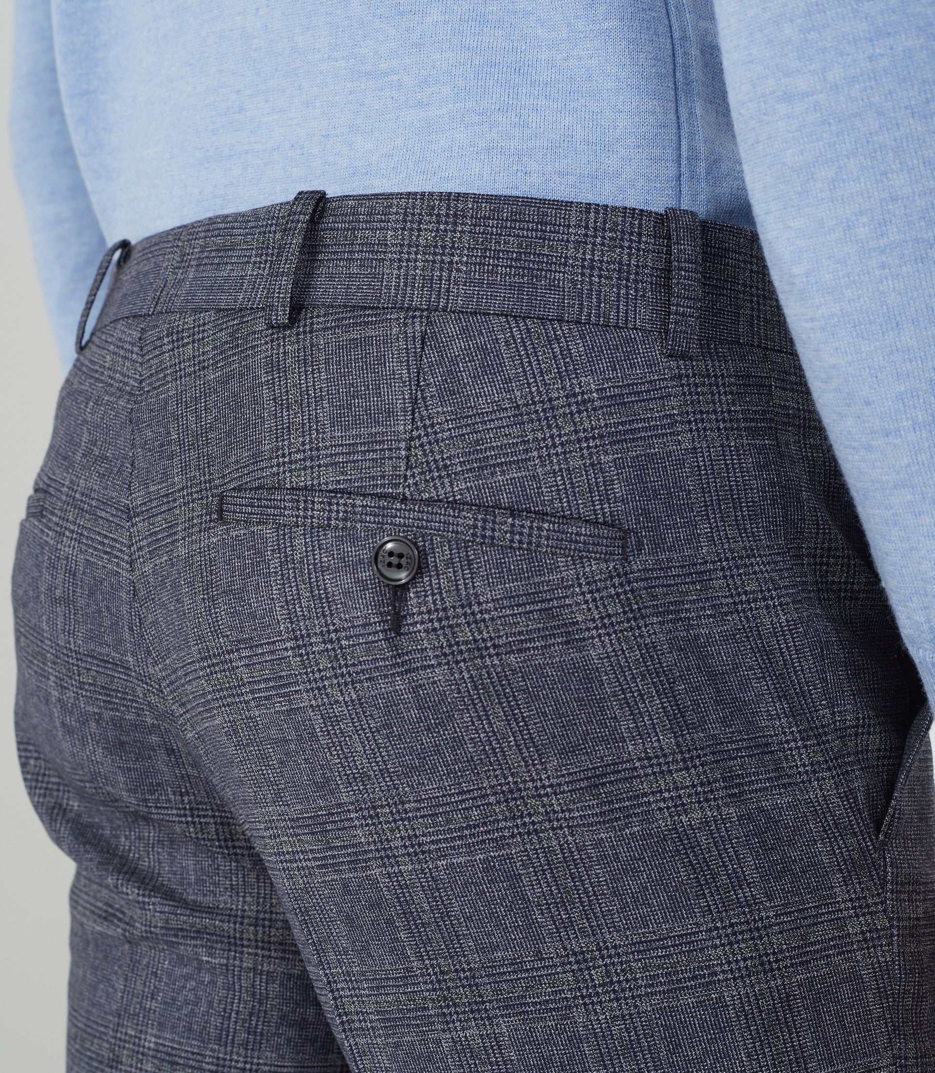 Pantalon ville Prince de Galles bleu "Négerie" - IZAC