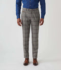 Pantalon ville Prince de Galles beige "Gvinyle" - IZAC