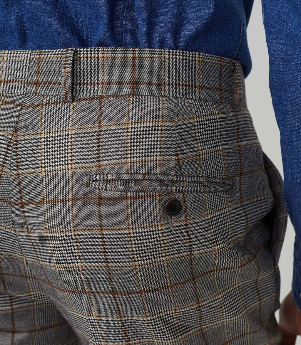 Pantalon ville Prince de Galles beige "Gvinyle" - IZAC