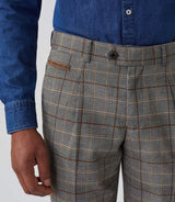 Pantalon ville Prince de Galles beige "Gvinyle" - IZAC