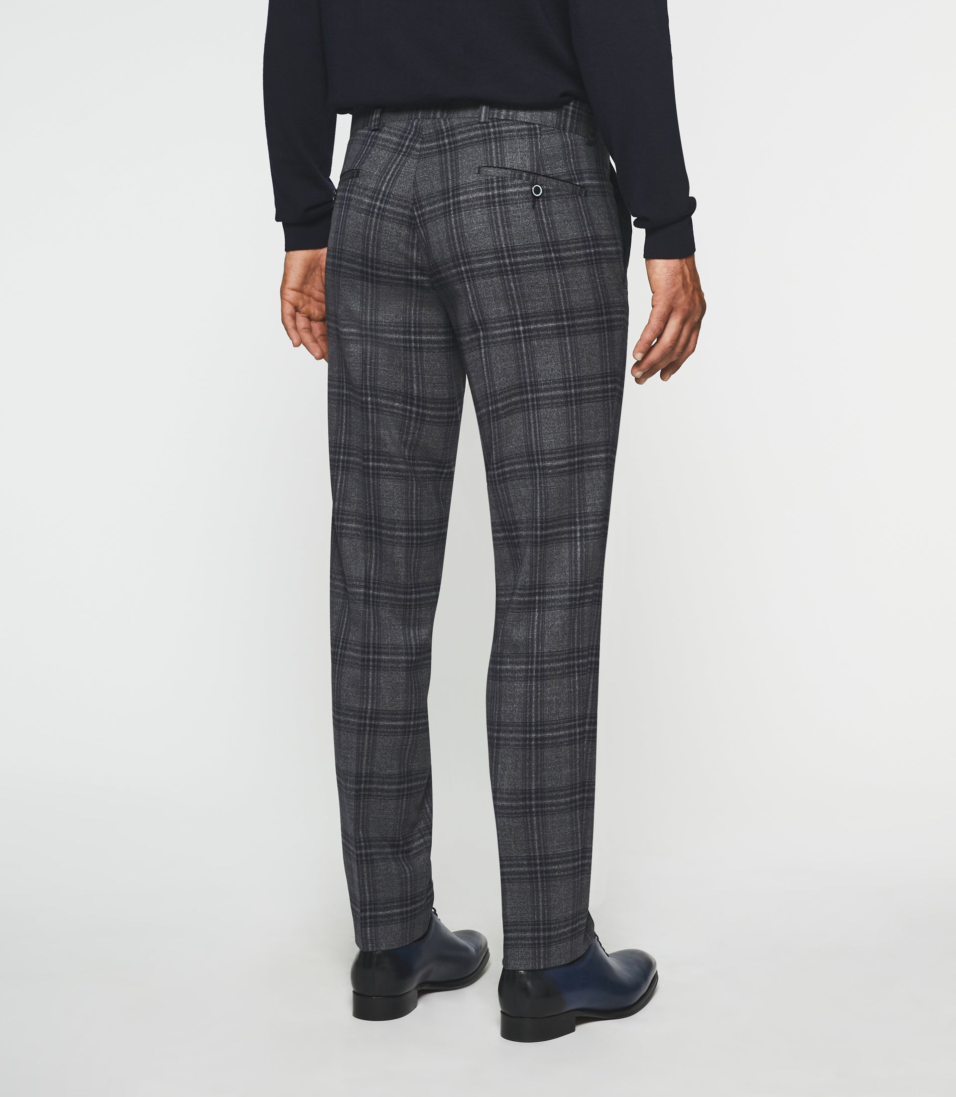 Pantalon ville à carreaux marine FSERIE - IZAC