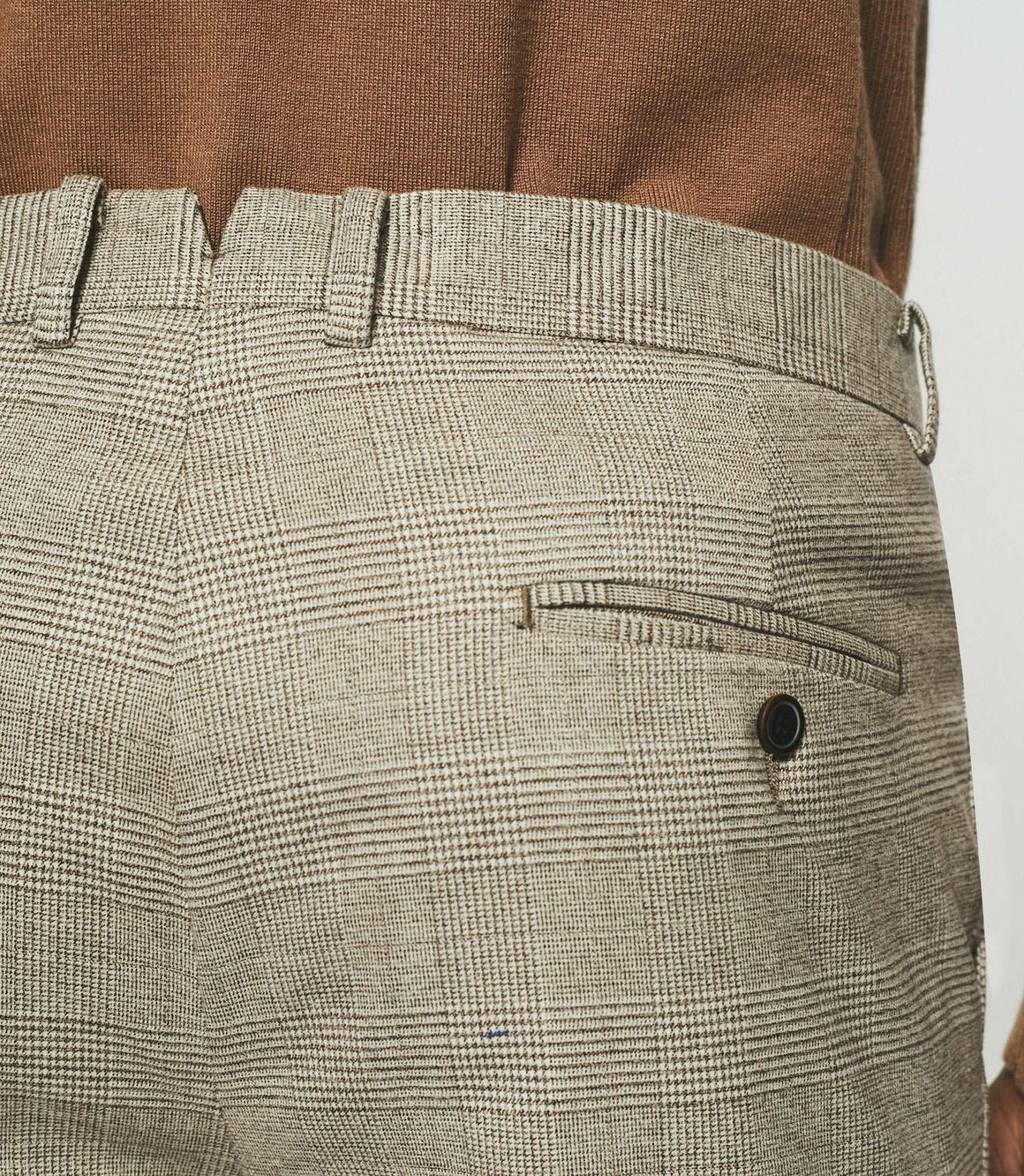 Pantalon à carreaux esprit Prince de Galles beige FSWING - IZAC
