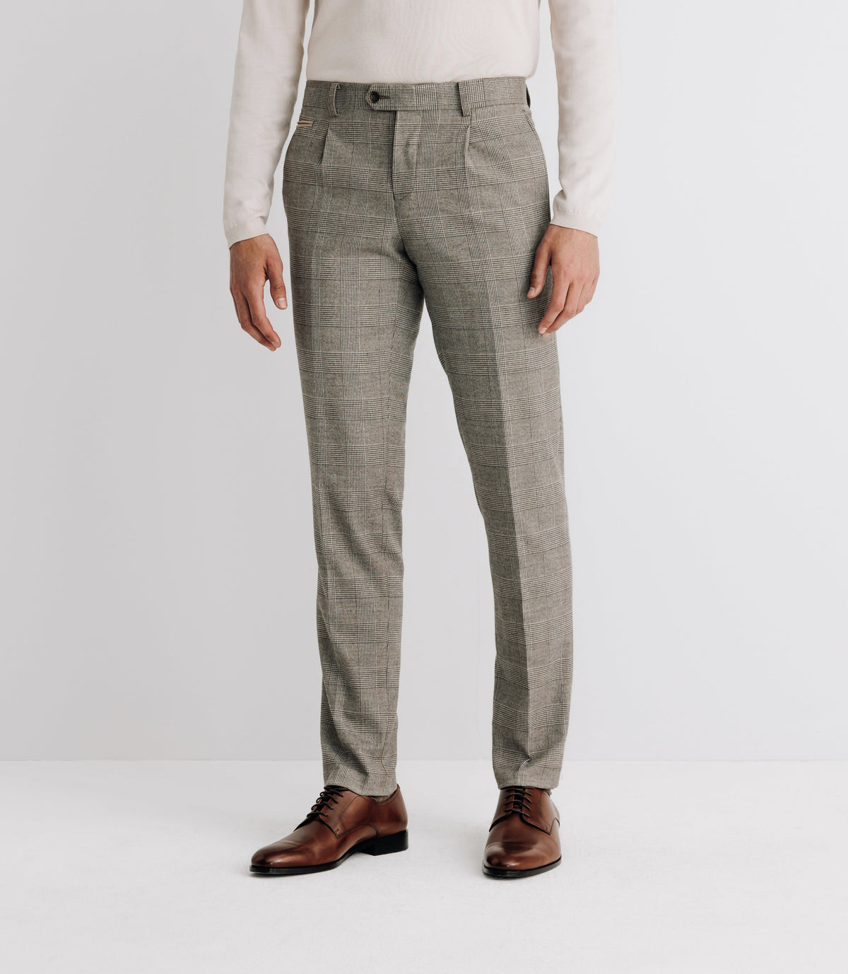 Pantalon ville séparable à carreaux beige - IZAC