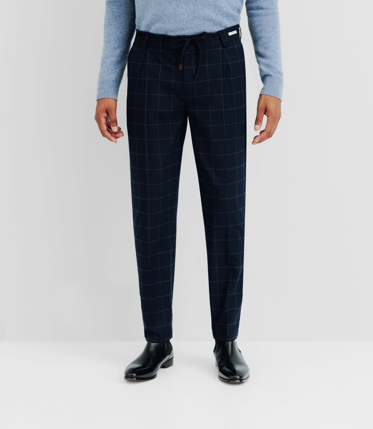 Pantalon ville à carreaux marine - IZAC