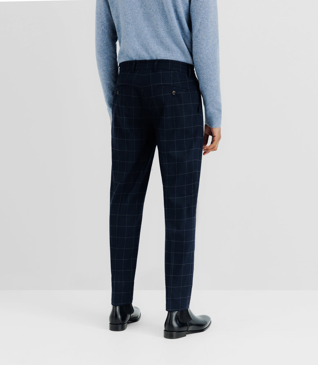 Pantalon ville à carreaux marine - IZAC