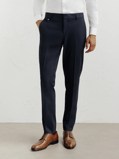 Pantalon ville ajusté marine - IZAC