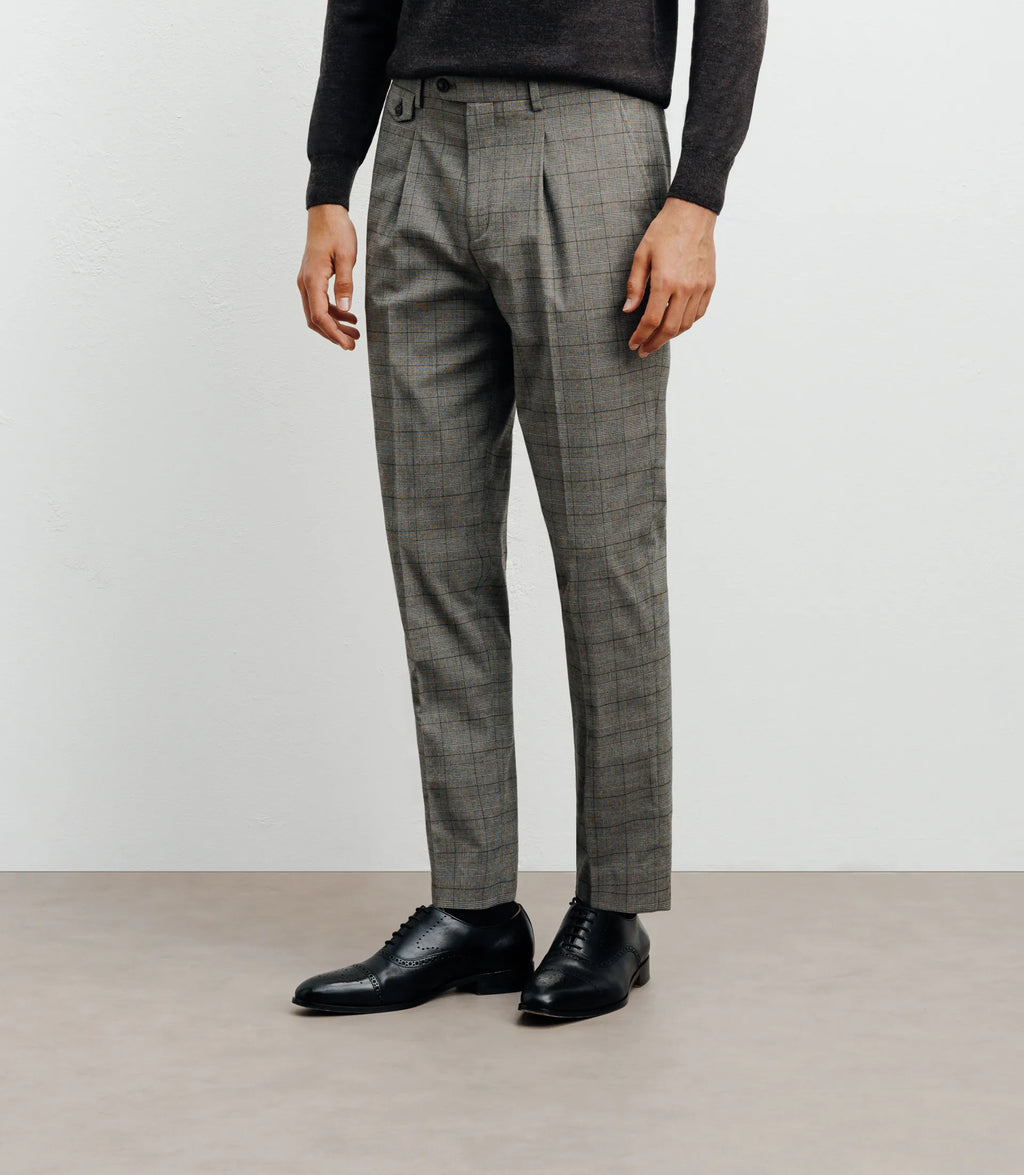 Pantalon ville avec carreaux marron - IZAC