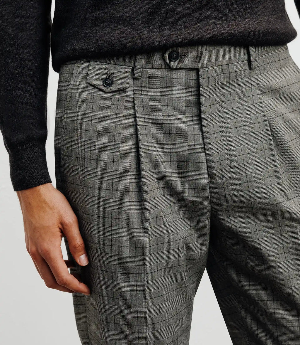 Pantalon ville avec carreaux marron - IZAC