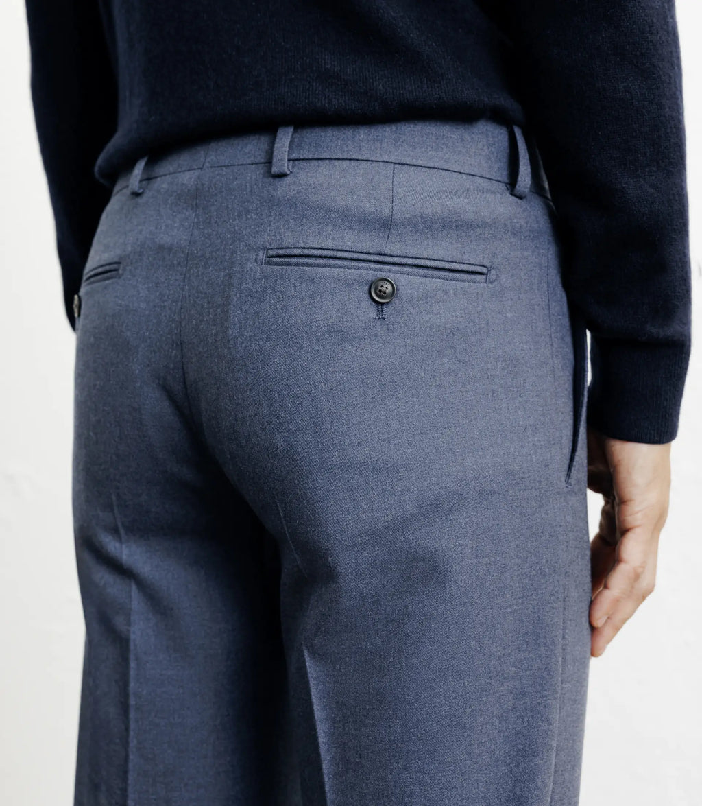 Pantalon ville en flanelle bleu - IZAC