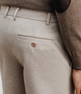 Pantalon ville en maille avec pli beige - IZAC
