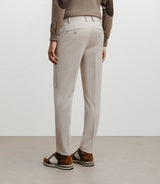 Pantalon ville en maille avec pli beige - IZAC