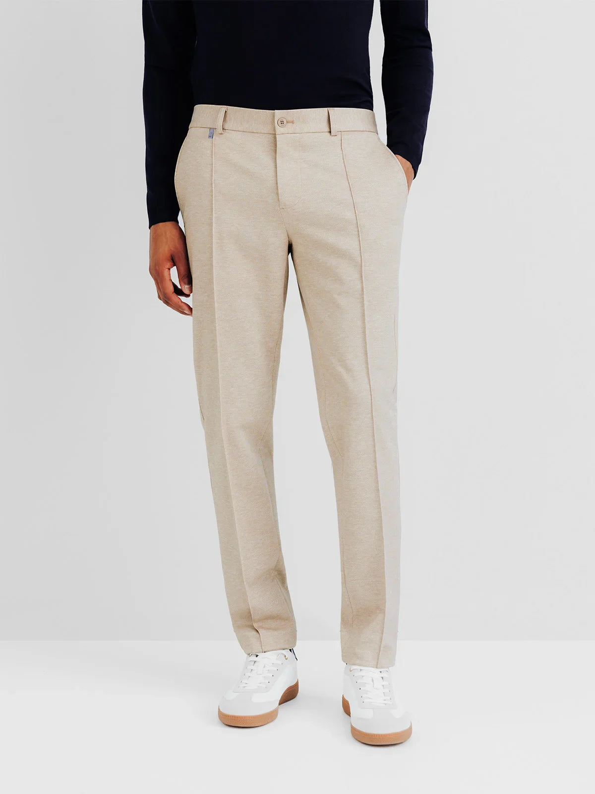 Pantalon ville en maille beige - IZAC