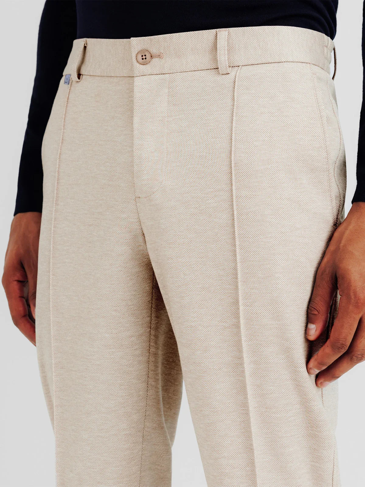 Pantalon ville en maille beige - IZAC