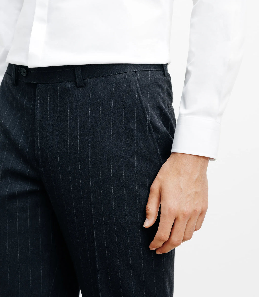 Pantalon ville rayé marine - IZAC