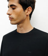 T-shirt col rond manches longues noir - IZAC