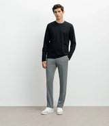 T-shirt col rond manches longues noir - IZAC