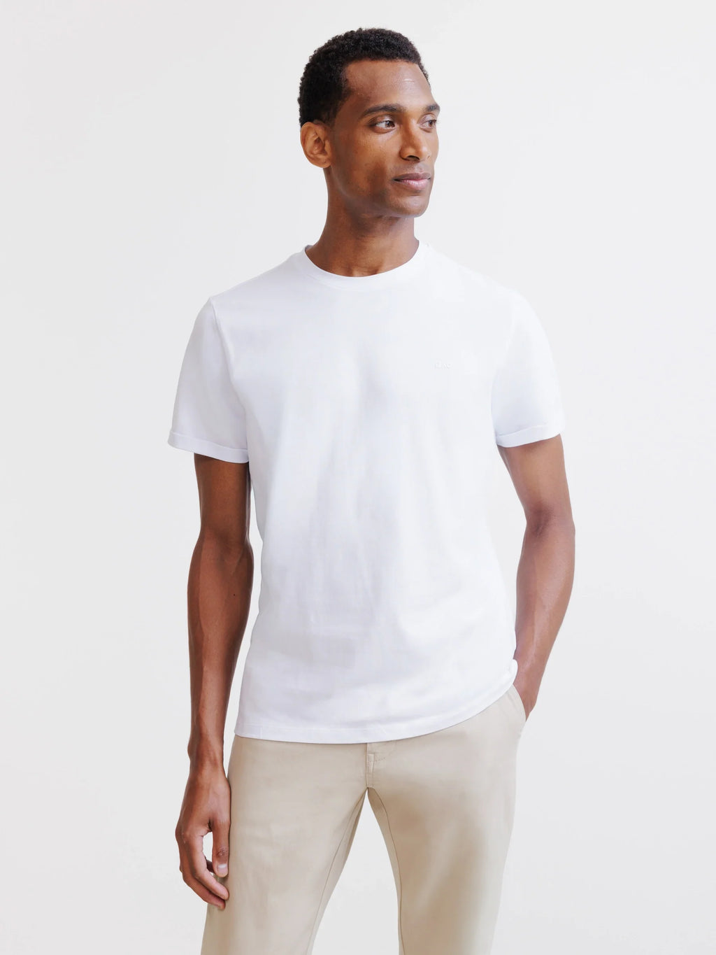 T-shirt col rond blanc - IZAC