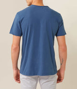 T shirt col rond marine avec poche poitrine en lin "Xavi" - IZAC