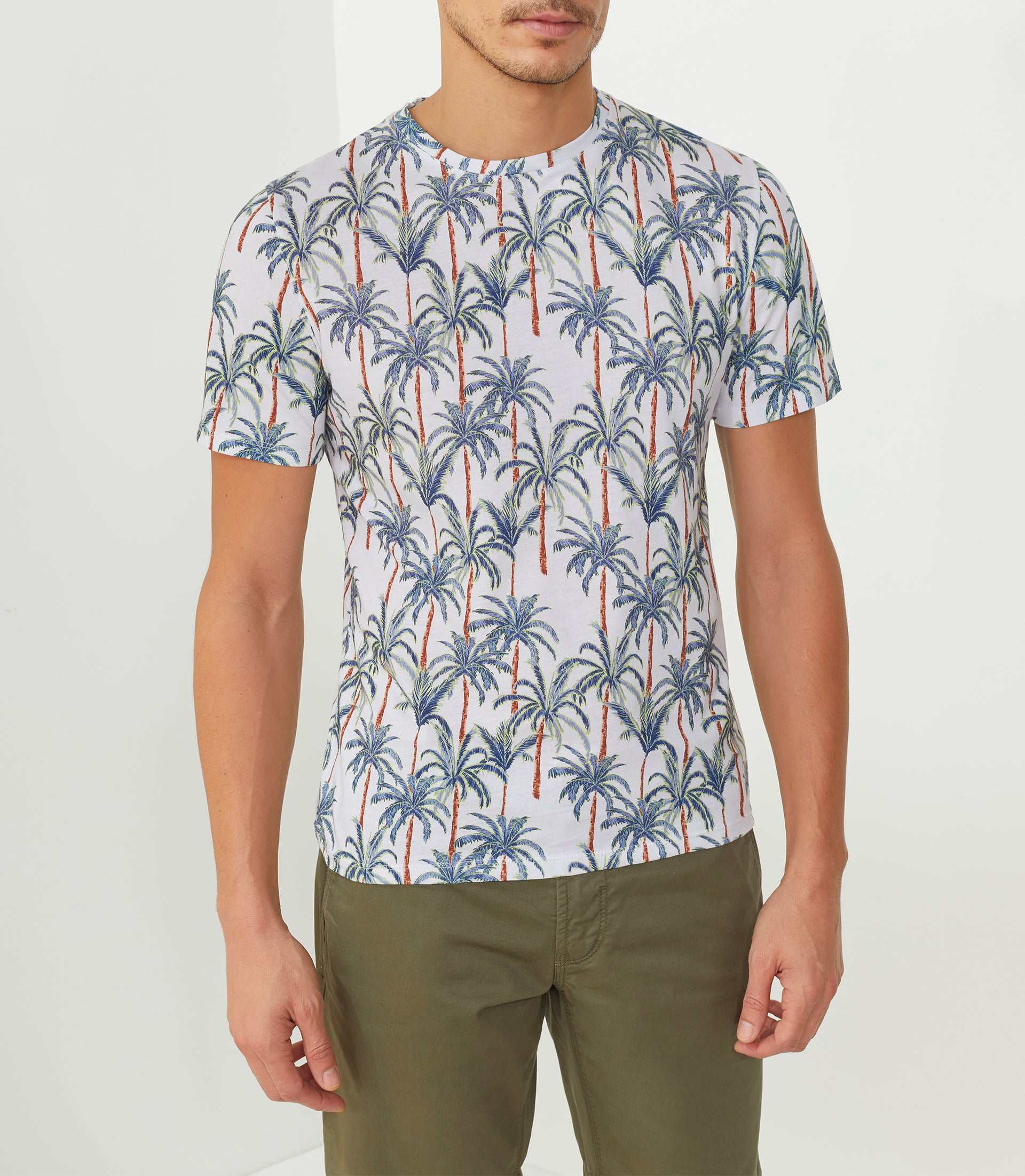T-shirt col rond imprimé blanc "Xylane" - IZAC