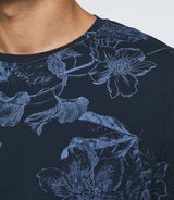 T-shirt imprimé manches courtes marine "Gaethan" - IZAC