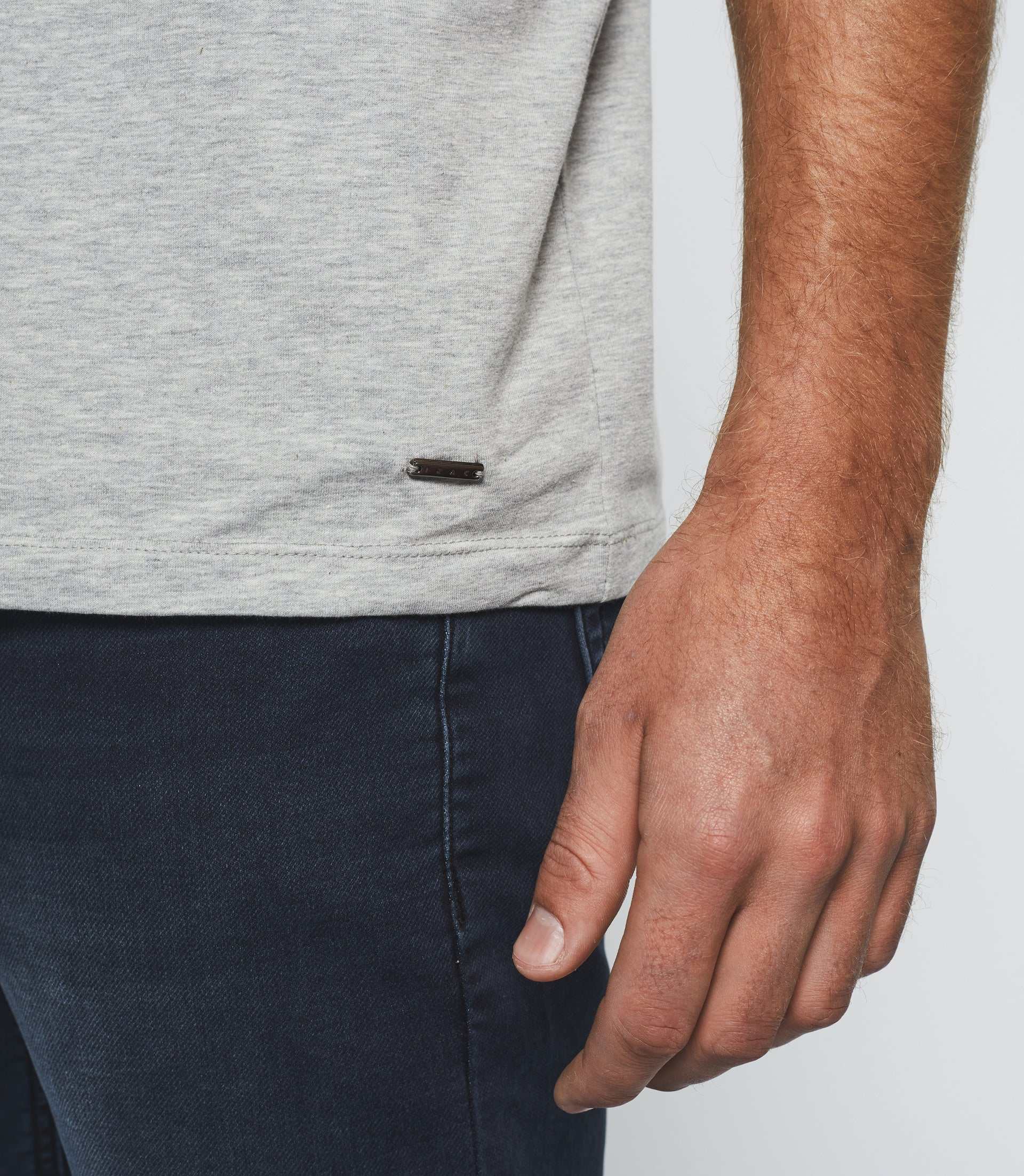 T-shirt manches courtes gris chiné "Gino" - IZAC