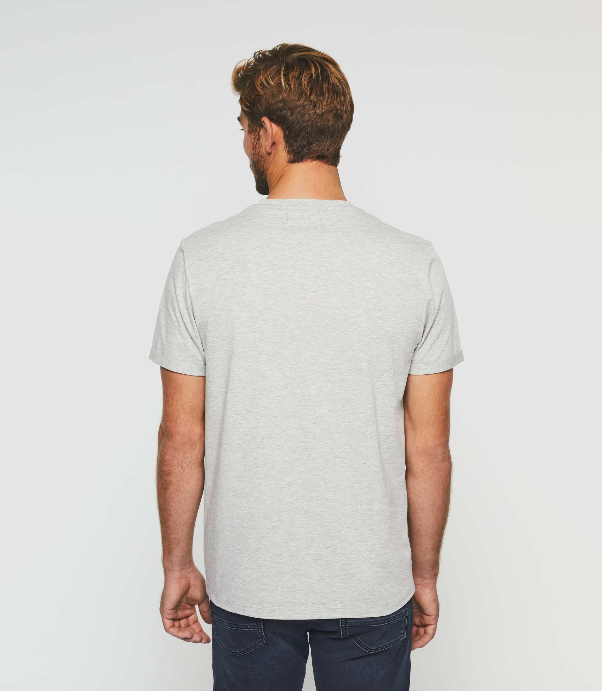 T-shirt manches courtes gris chiné "Gino" - IZAC
