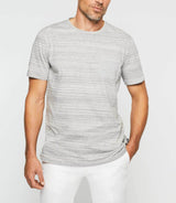 T-shirt à imprimé rayures gris - chiné "Gio" - IZAC