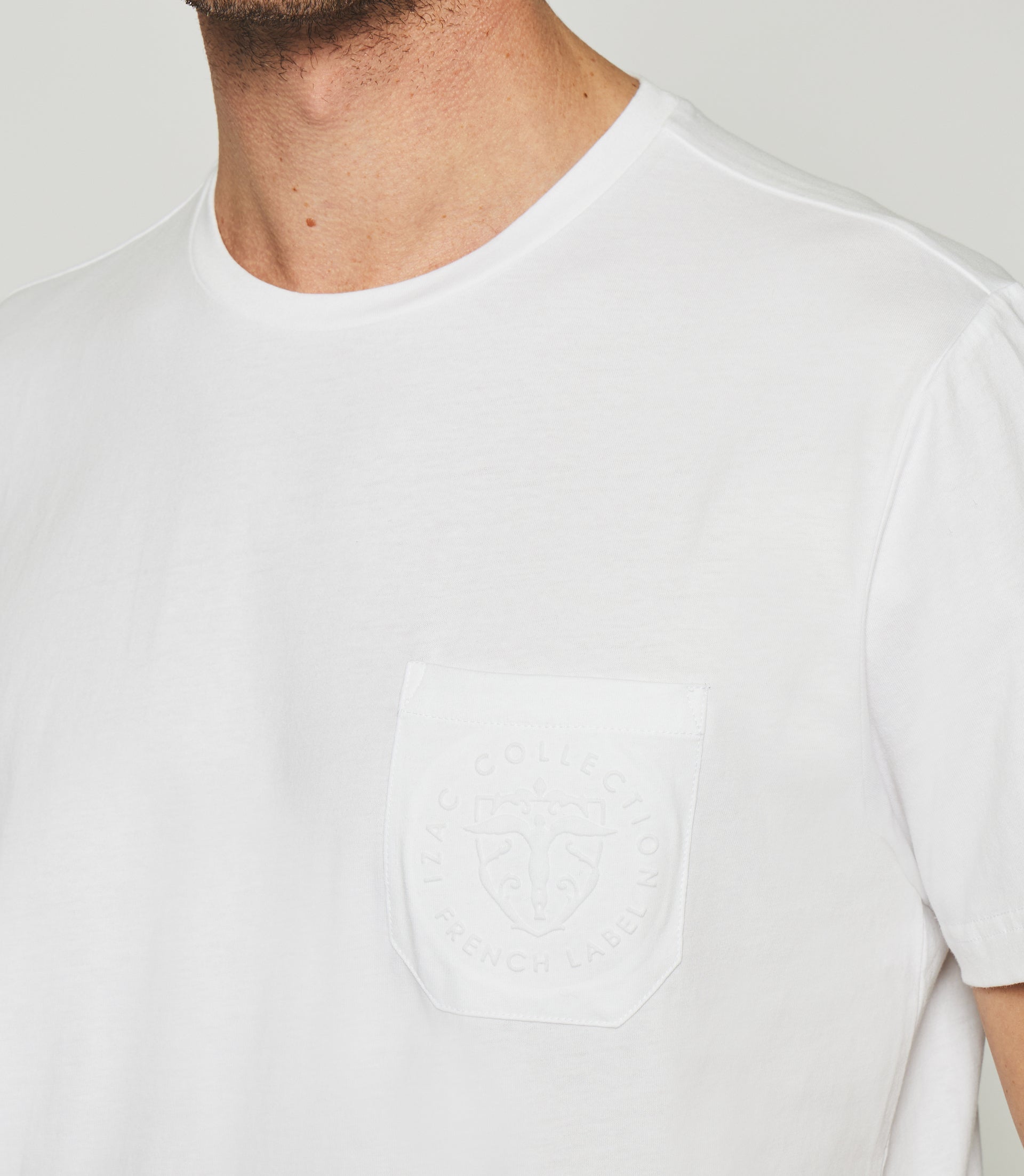 T-shirt à manches courtes uni blanc GABRIEL - IZAC