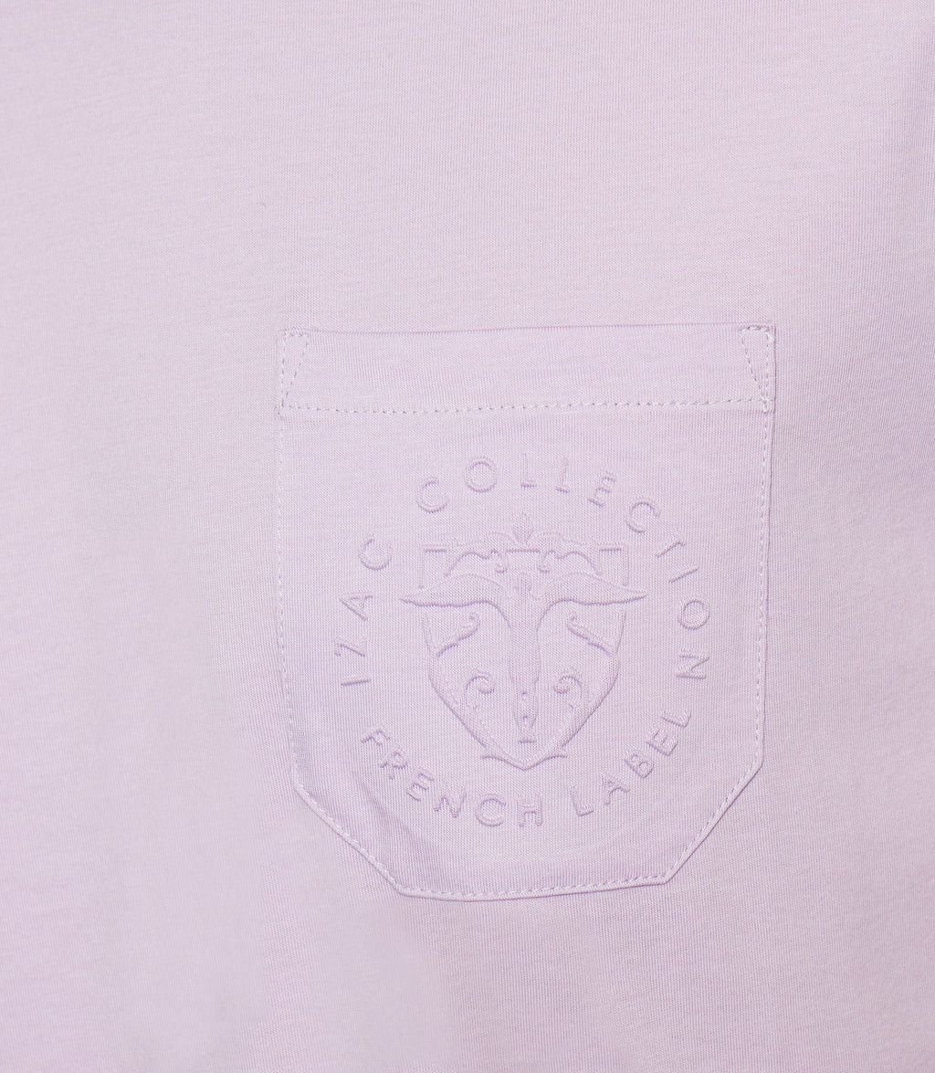 T-shirt à manches courtes uni violet parme GABRIEL - IZAC