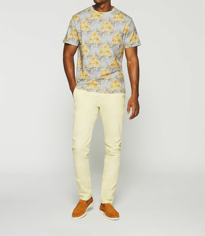 T-shirt à manches courtes à imprimé bleu et jaune GEREMY - IZAC
