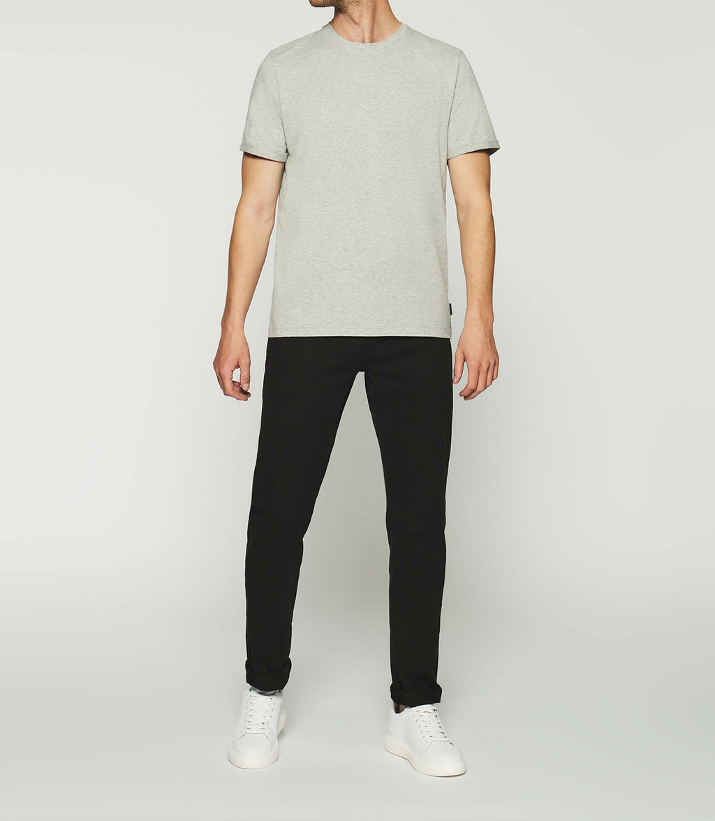 T-shirt uni à manches courtes gris chiné GINO