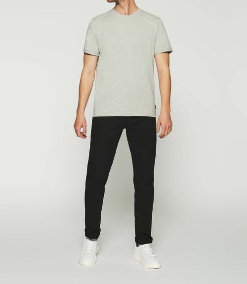 T-shirt uni à manches courtes gris chiné GINO
