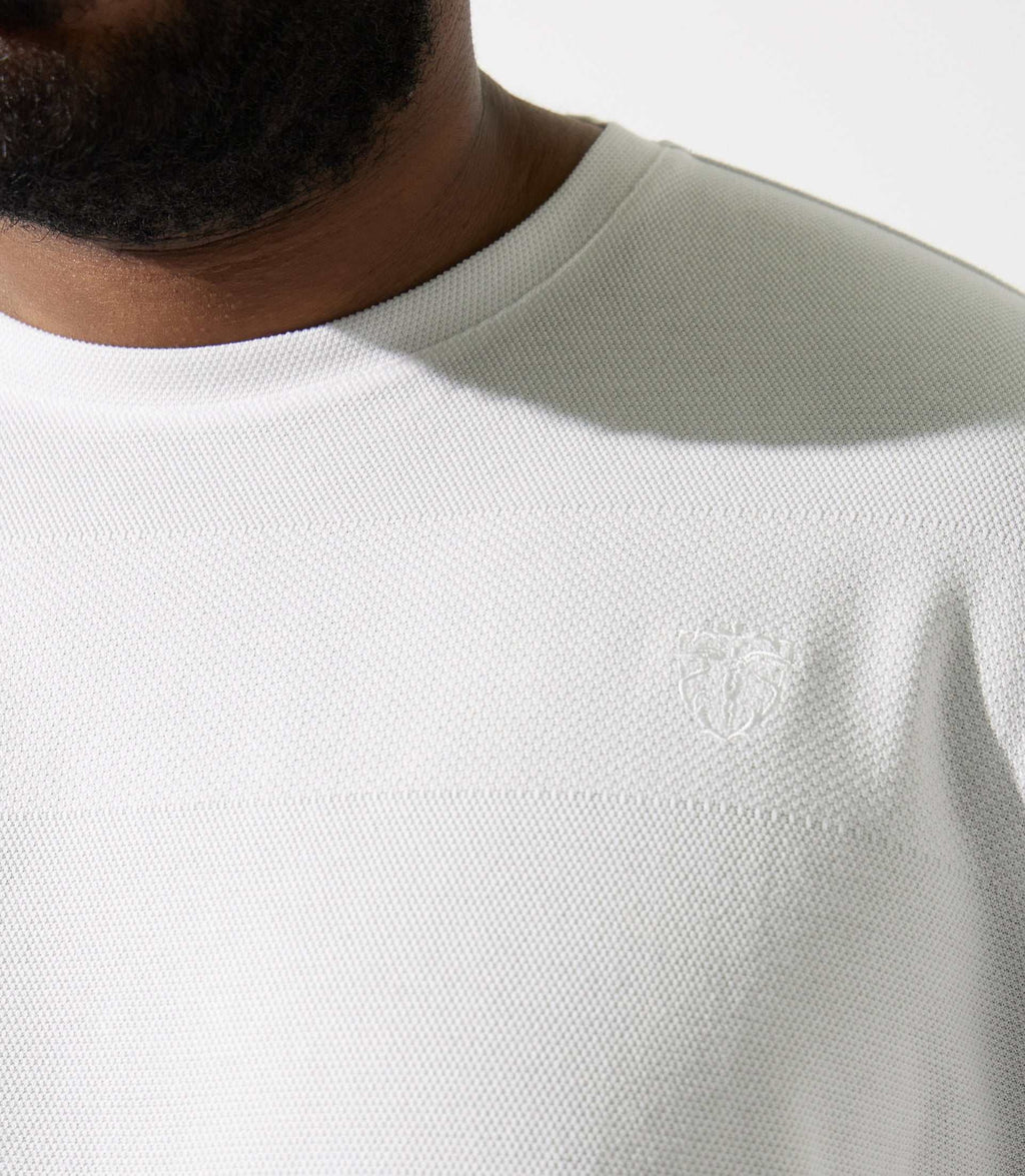 T-shirt uni avec logo brodé écru GIOVANYBT - IZAC