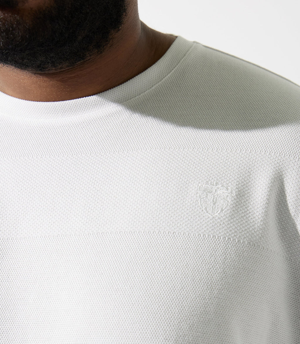 T-shirt uni avec logo brodé écru GIOVANYBT - IZAC