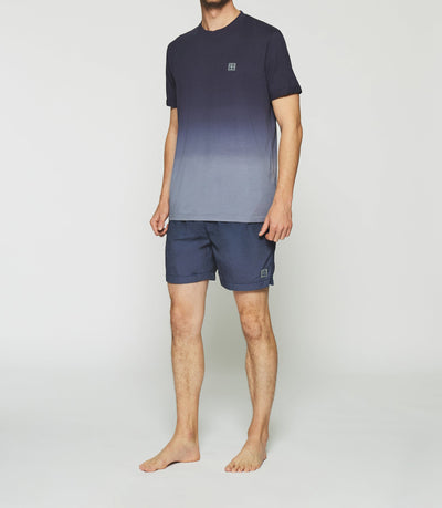 T-shirt à manches courtes dégradé dip dye marine GUYTO - IZAC