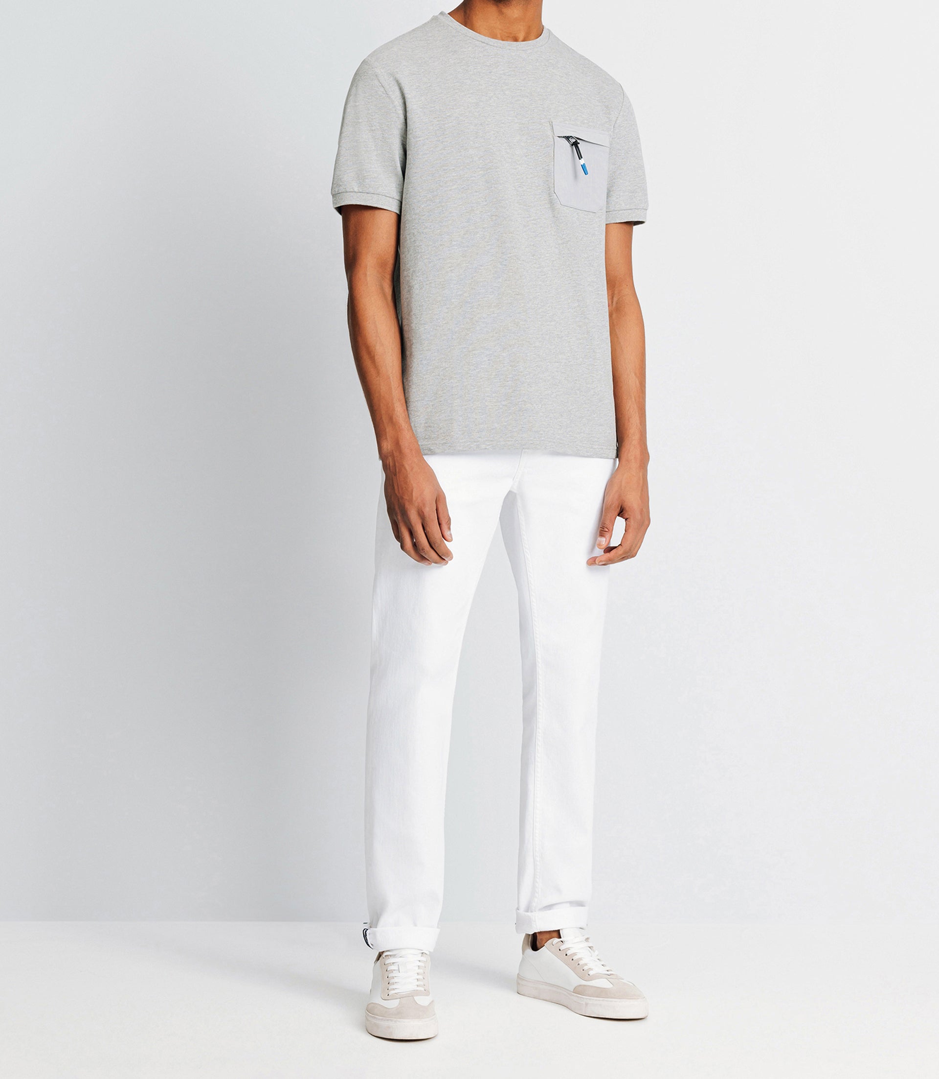 T-shirt avec poche zippée gris - IZAC