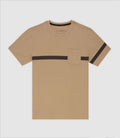 T-shirt avec bande beige - IZAC