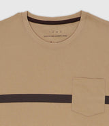 T-shirt avec bande beige - IZAC