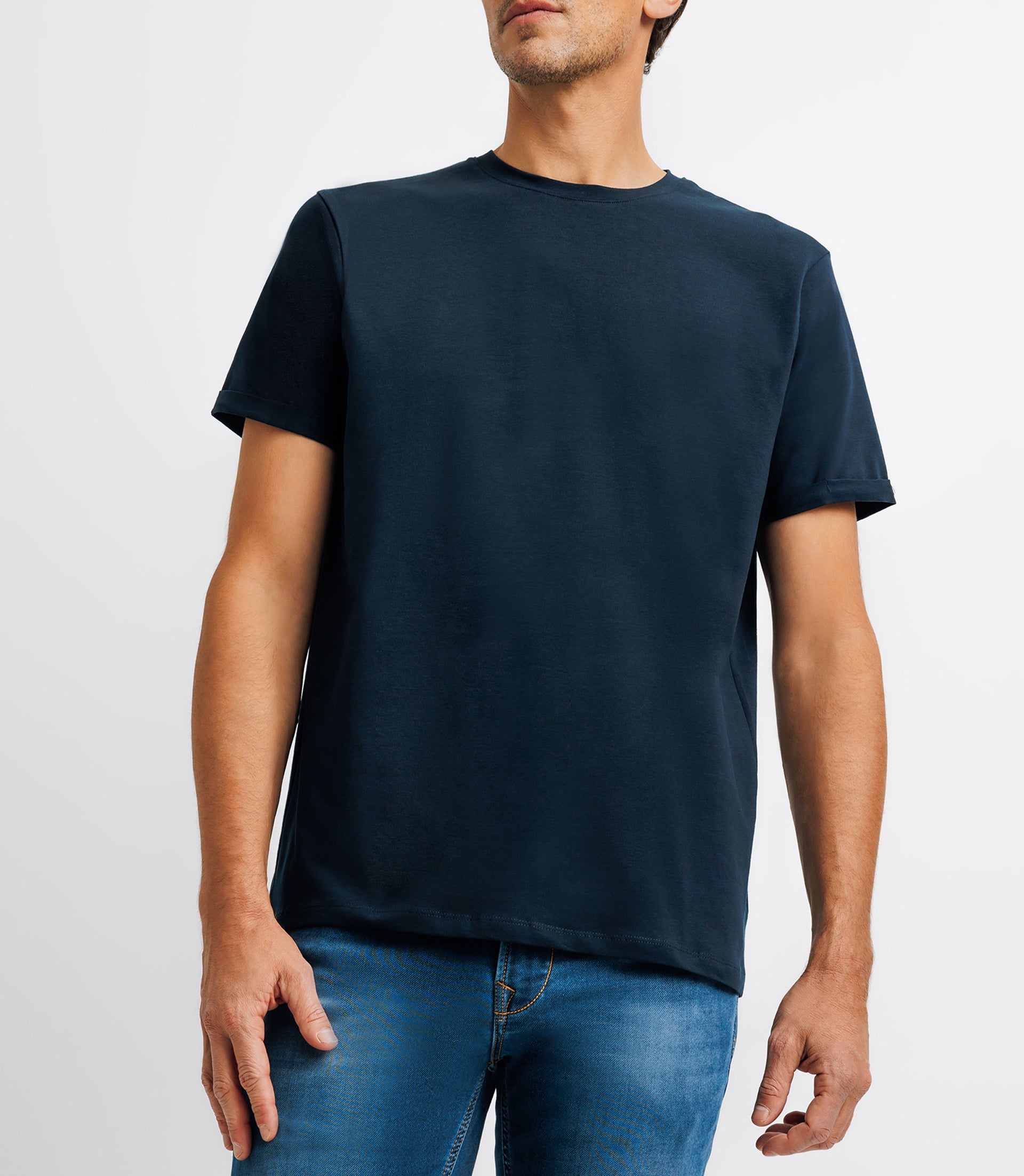 T-shirt uni marine - IZAC